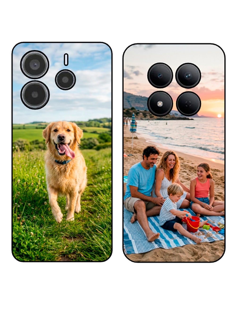 Cover Realme personalizzata con una foto di famiglia al mare