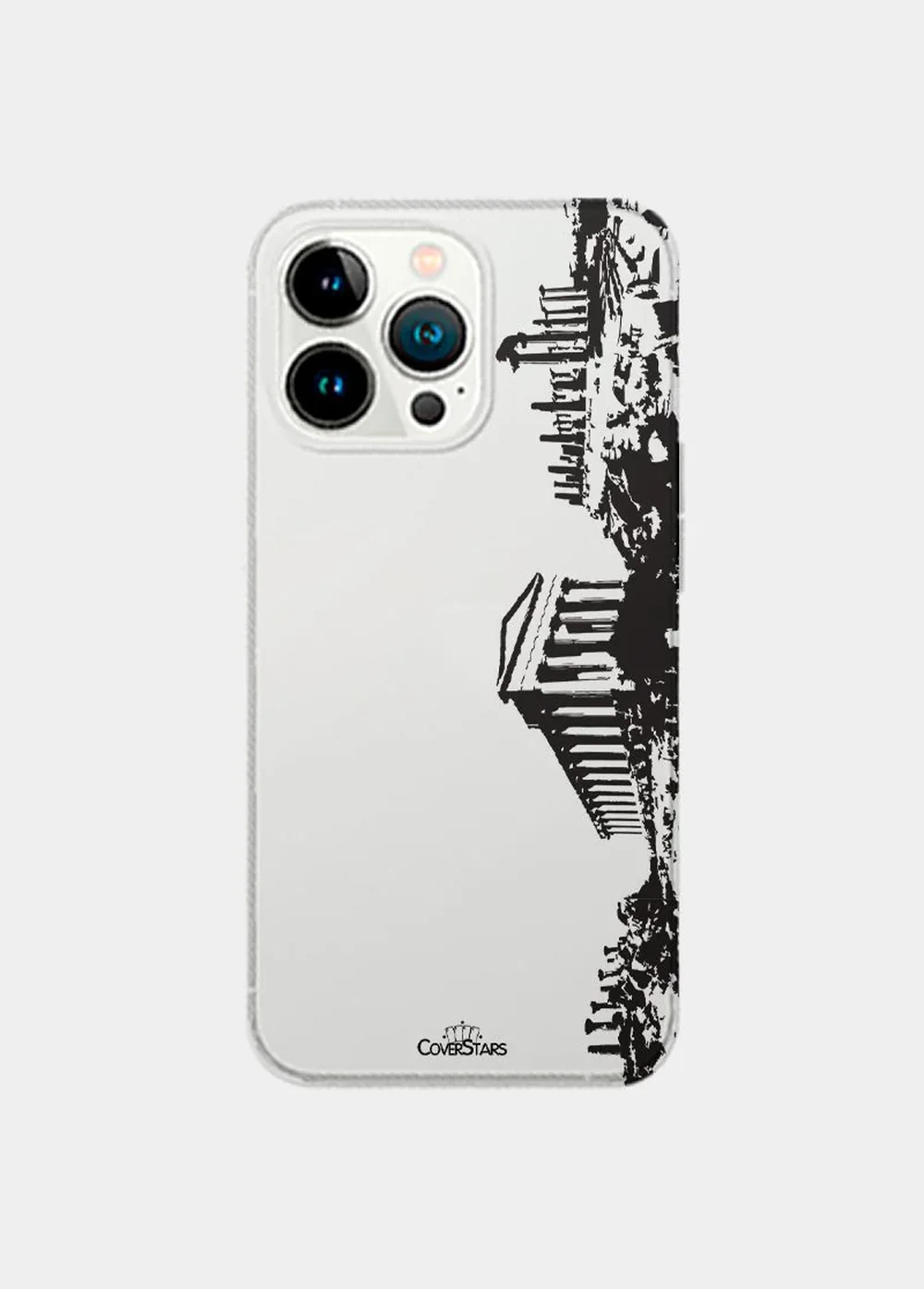 Cover trasparente per iPhone con skyline della Valle dei Templi di Agrigento
