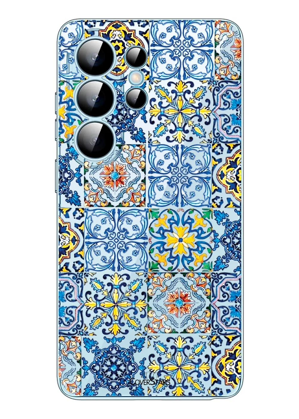 Cover trasparente Samsung Galaxy S26 Ultra con maioliche siciliane a copertura piena