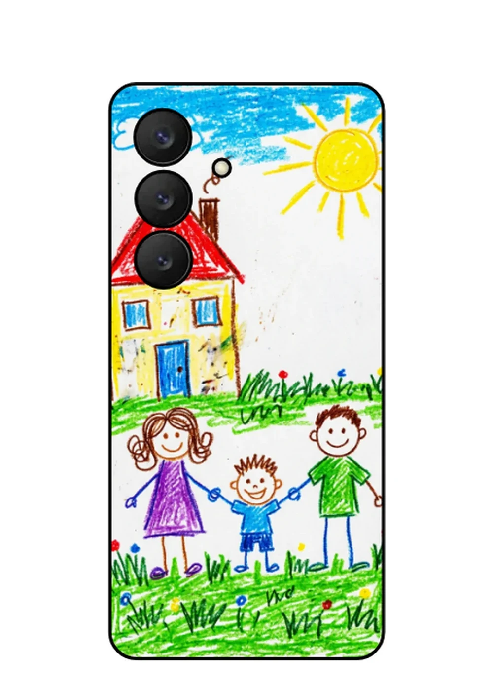 Cover personalizzata Samsung Galaxy S26 con il disegno a pastelli di un bambino