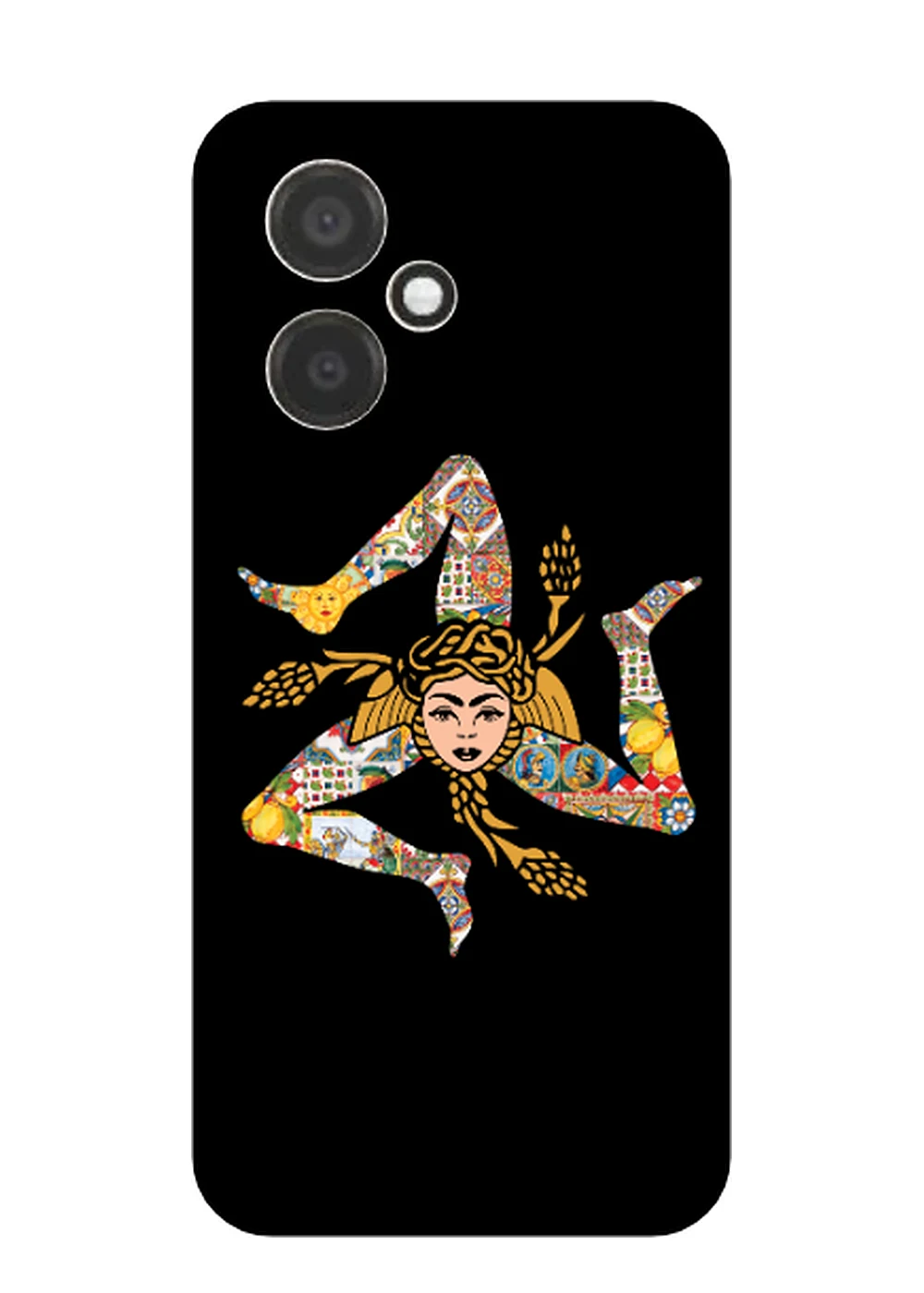 Cover Honor 400 TPU con Trinacria a maioliche siciliane